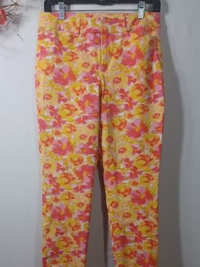 Old Navy Floral Skinny Jeans in Yellow, Pink, Orange